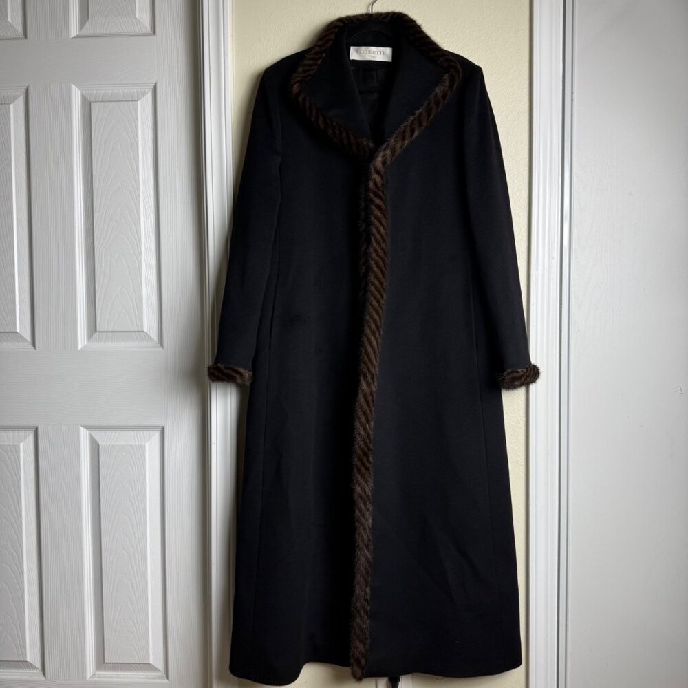 FLEURETTE Wool/Cashmere Blend Coat MINK Trim